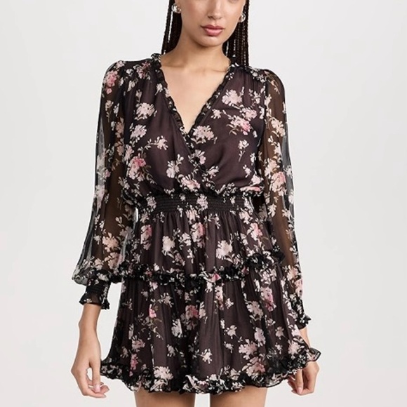 LoveShackFancy Dresses & Skirts - LoveShackFancy Spruce Silk floral mini dress size P